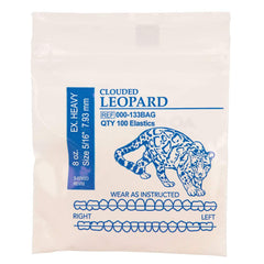 Wildlife leopard elastics by American Orthodontics in 8oz extra heavy, 5/16in size, box of 50 packs