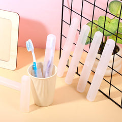 60 identical white toothbrush travel case units for families, hotels, and group travel
