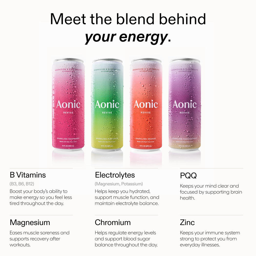 Aonic Revive bottle Passionfruit provides tropical, caffeine-free refreshment with minerals