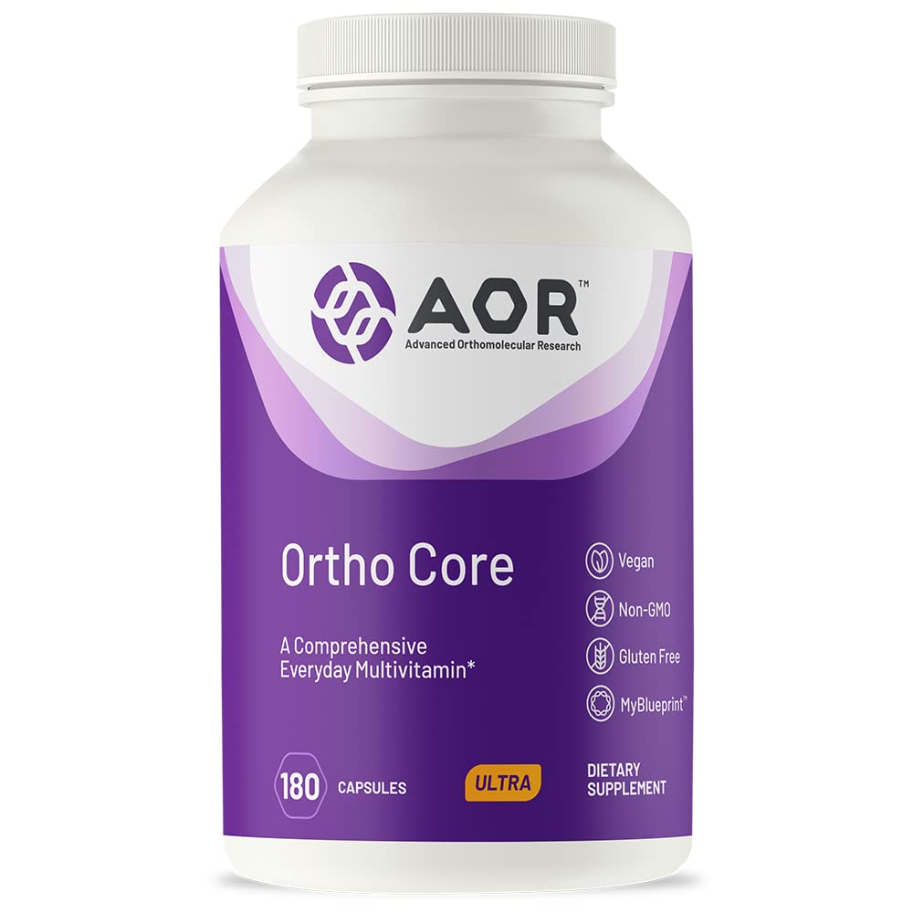 AOR Ortho Core vegan multivitamin bottle with 180 capsules