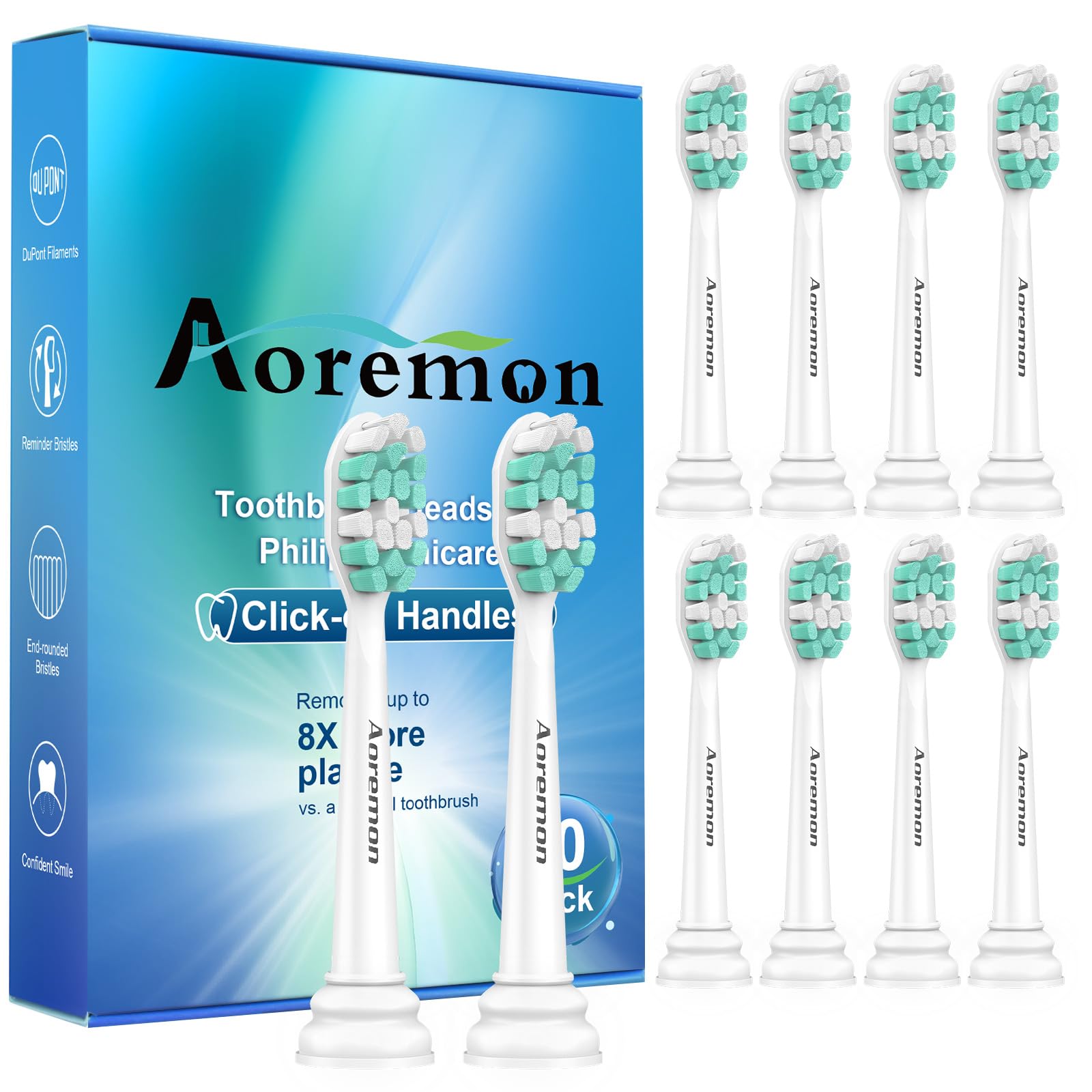 Aoremon replacement heads for Philips Sonicare 4100-6100 series – 10 pack