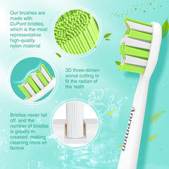 Bristles highlighting 8x plaque removal capability of Aoremon heads