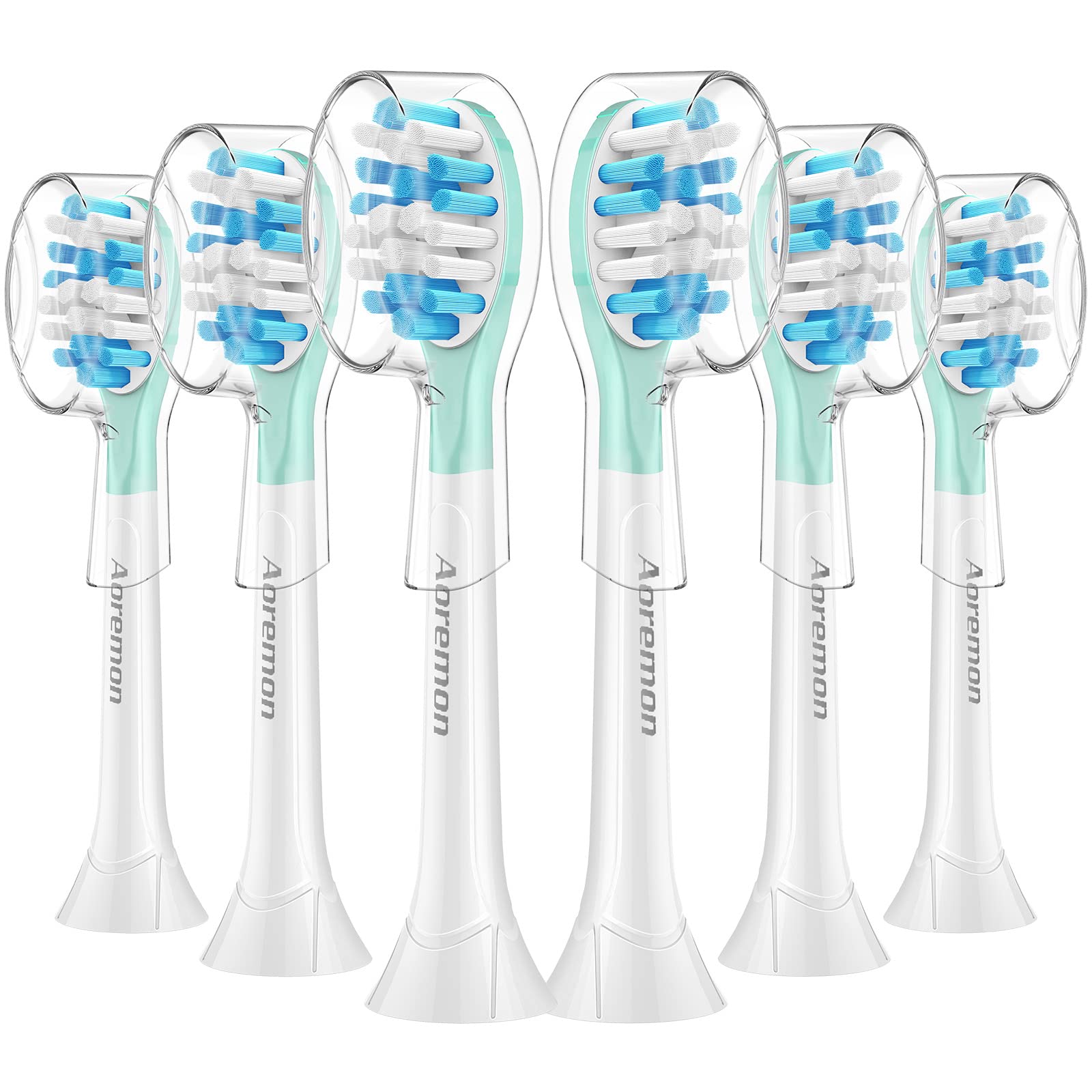 Aoremon replacement brush heads for Philips Sonicare C3 Premium Plaque Control - white, 6 count