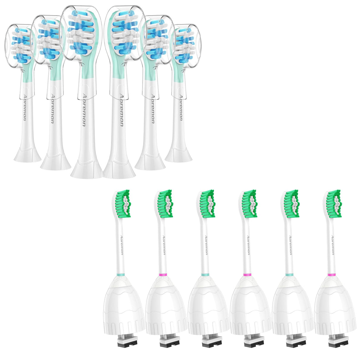 Aoremon Philips Sonicare replacement brush head with densely packed bristles