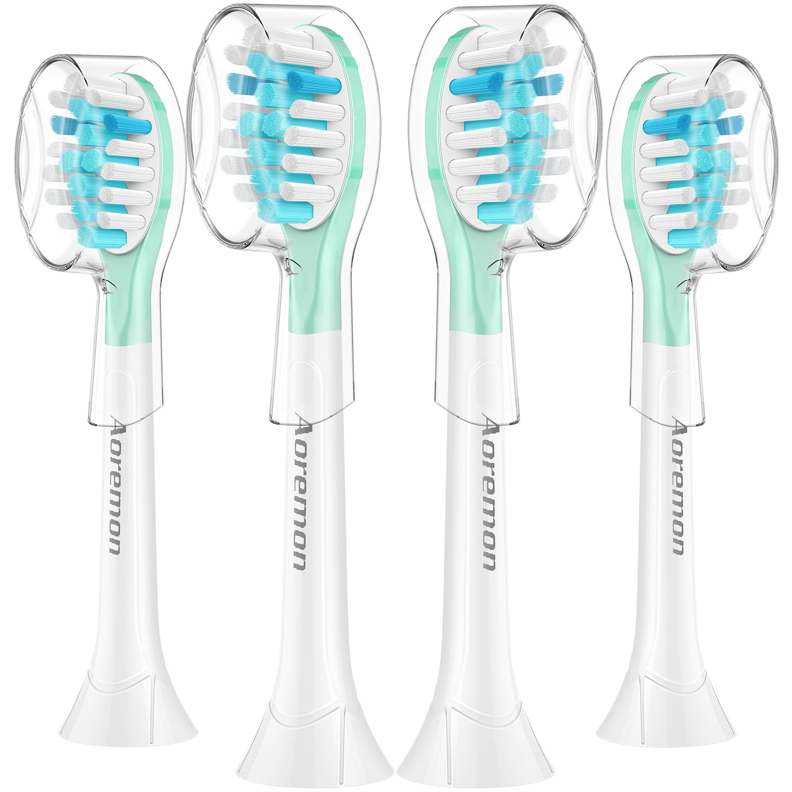 Front view of Aoremon replacement heads for Sonicare C3, 4-count, white