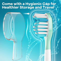 Illustration of 10x plaque removal claim with Aoremon brush heads