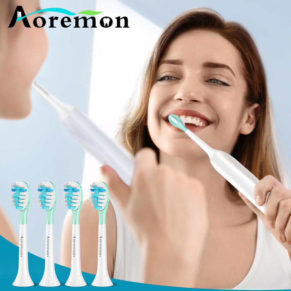 Box packaging for Aoremon replacement heads for Sonicare C3, 4 count, white