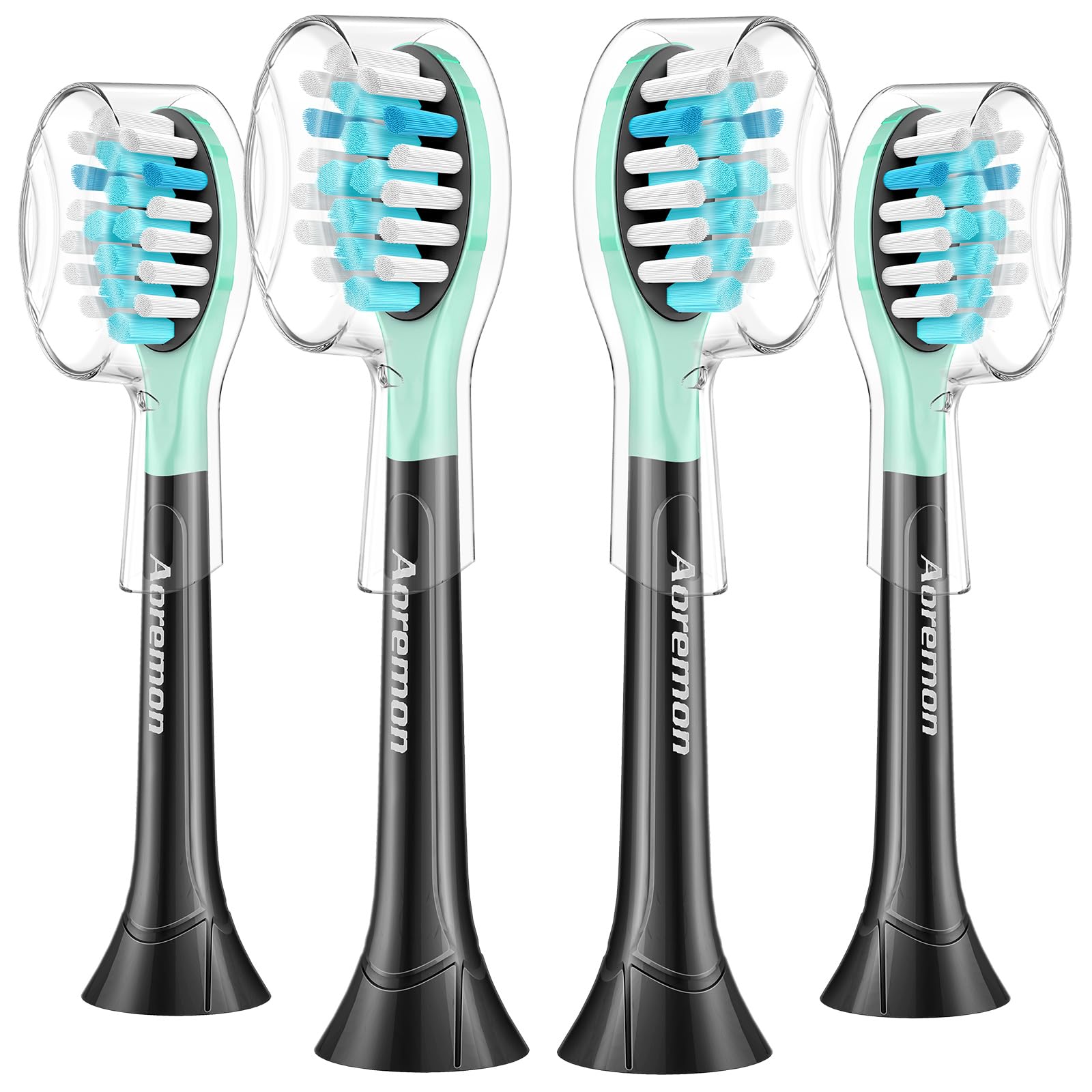 Aoremon Sonciare C3 replacement brush heads in black, 4-count pack.