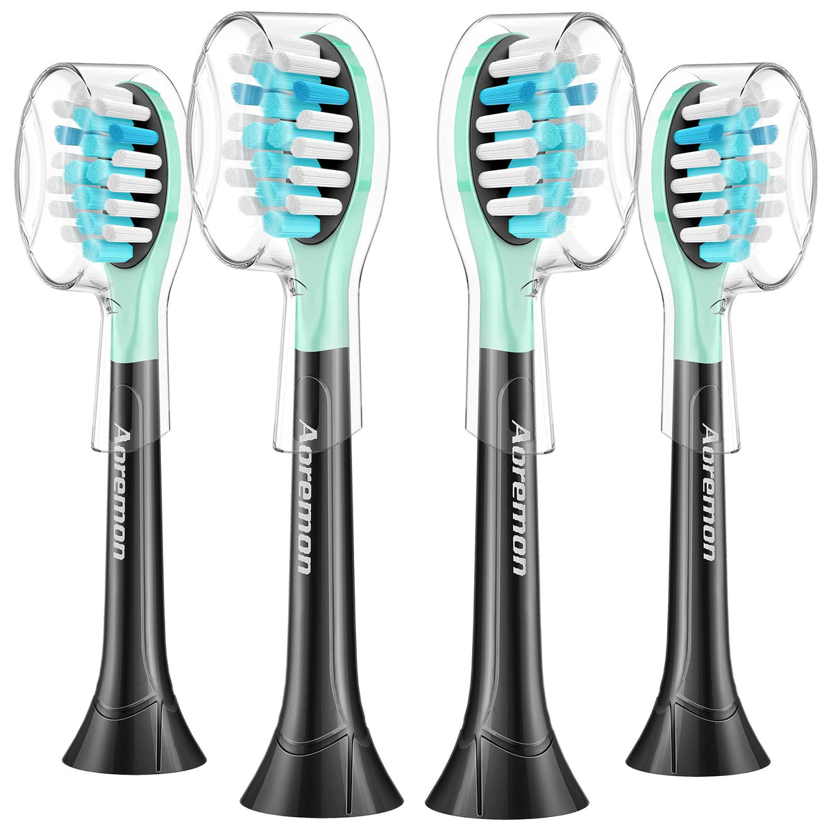 Aoremon Sonciare C3 replacement brush heads in black, 4-count pack.