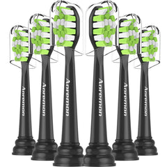 Aoremon 6-pack replacement heads for Philips Sonicare DiamondClean series, black