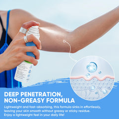 Hands applying the magnesium oil spray for relief