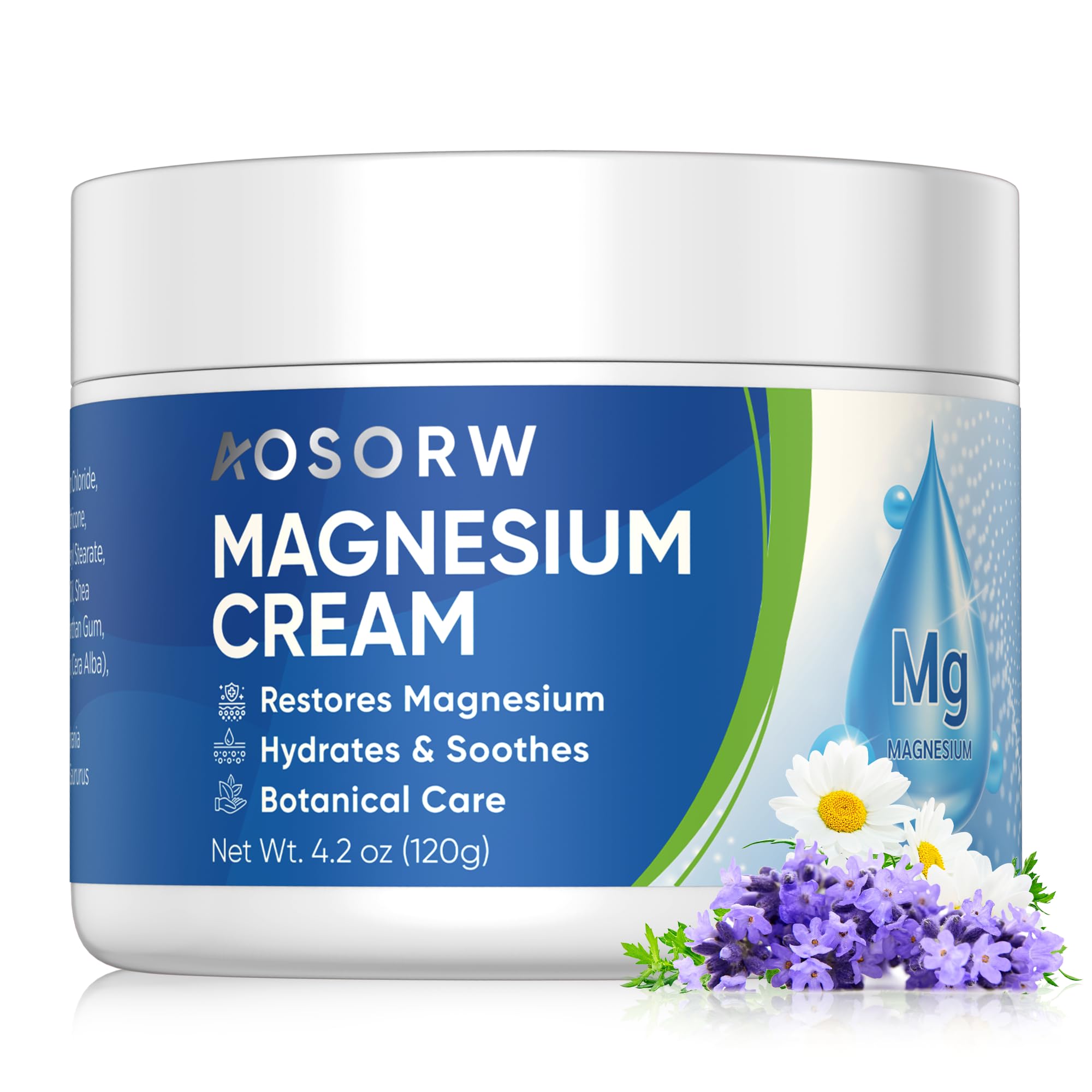 Paraben-free, travel-ready packaging of AOSORW magnesium sleep cream