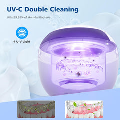 Compact 200 ml capacity ultrasonic cleaner for dental appliances