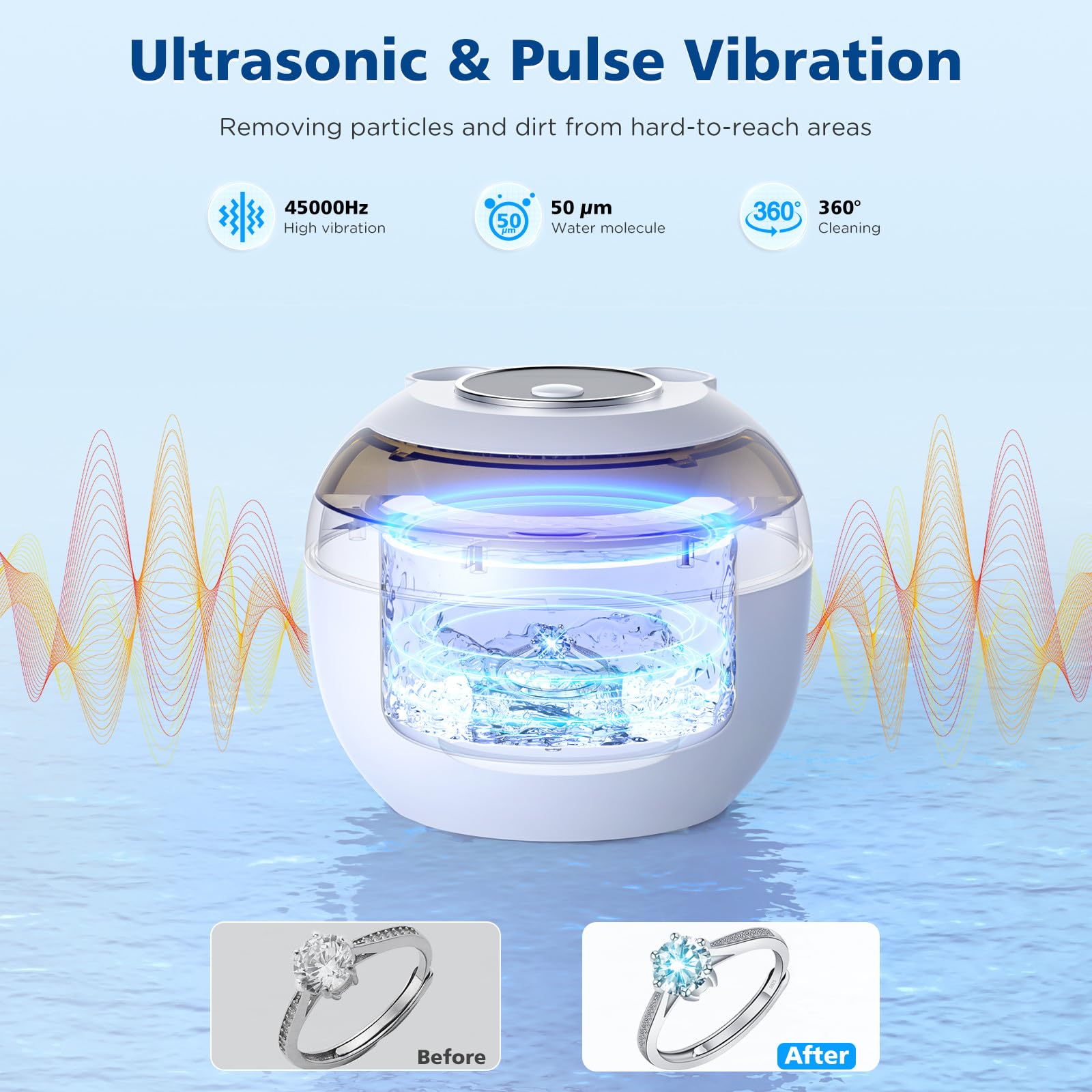 Top view of Aotuda ultrasonic cleaner in white