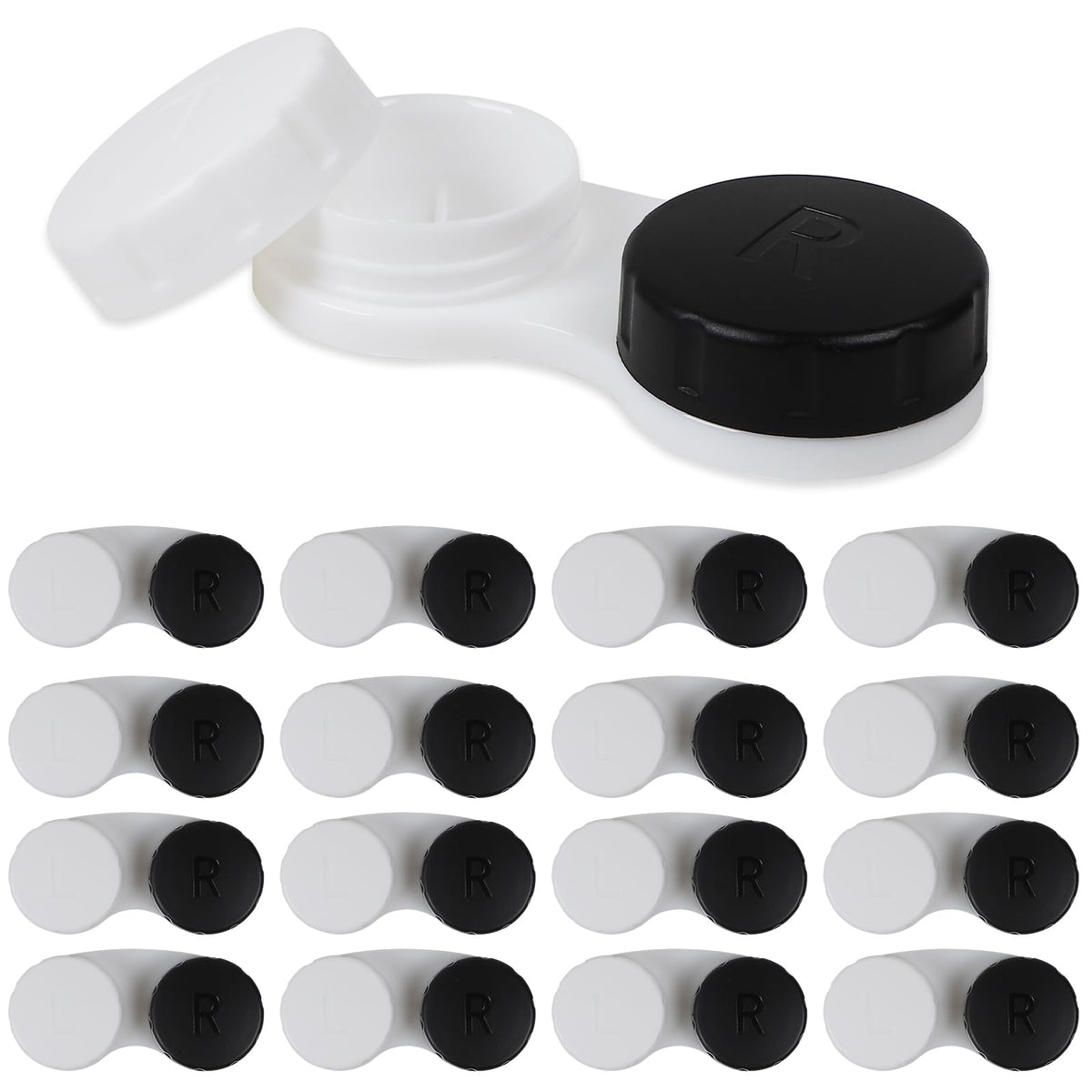 Aoutrow 16-pack black contact lens case box - individual case