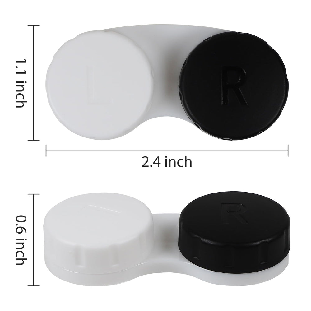 Aoutrow 16-pack black contact lens case box - circular arc design