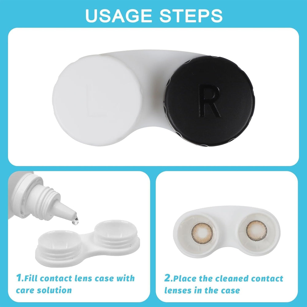 Aoutrow 16-pack black contact lens case box - 16 cases in package