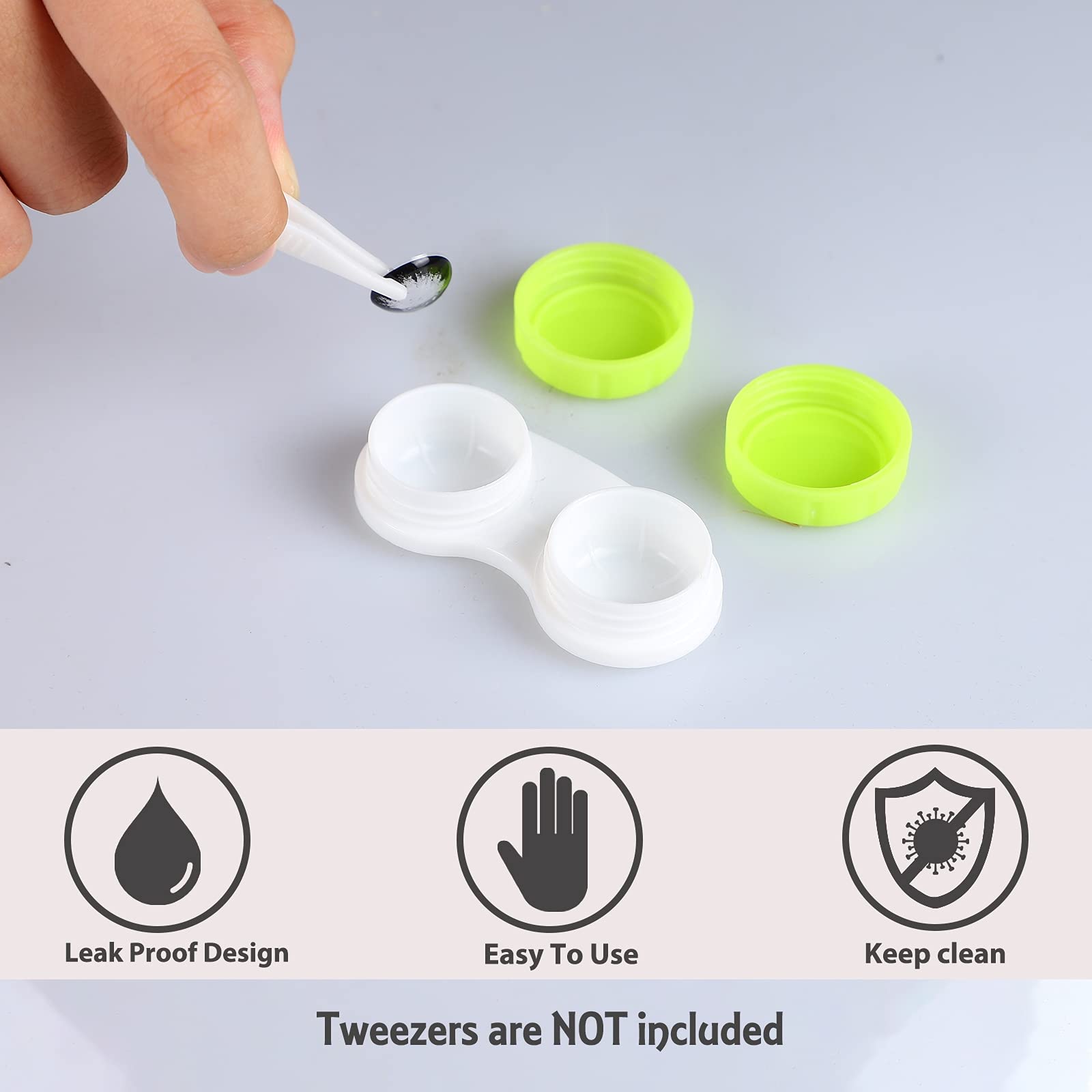 Aoutrow 16-pack mini contact lens case set in purple candy color