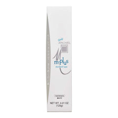 Two 125g tubes of APAGARD M-Plus toothpaste laid side by side for family use