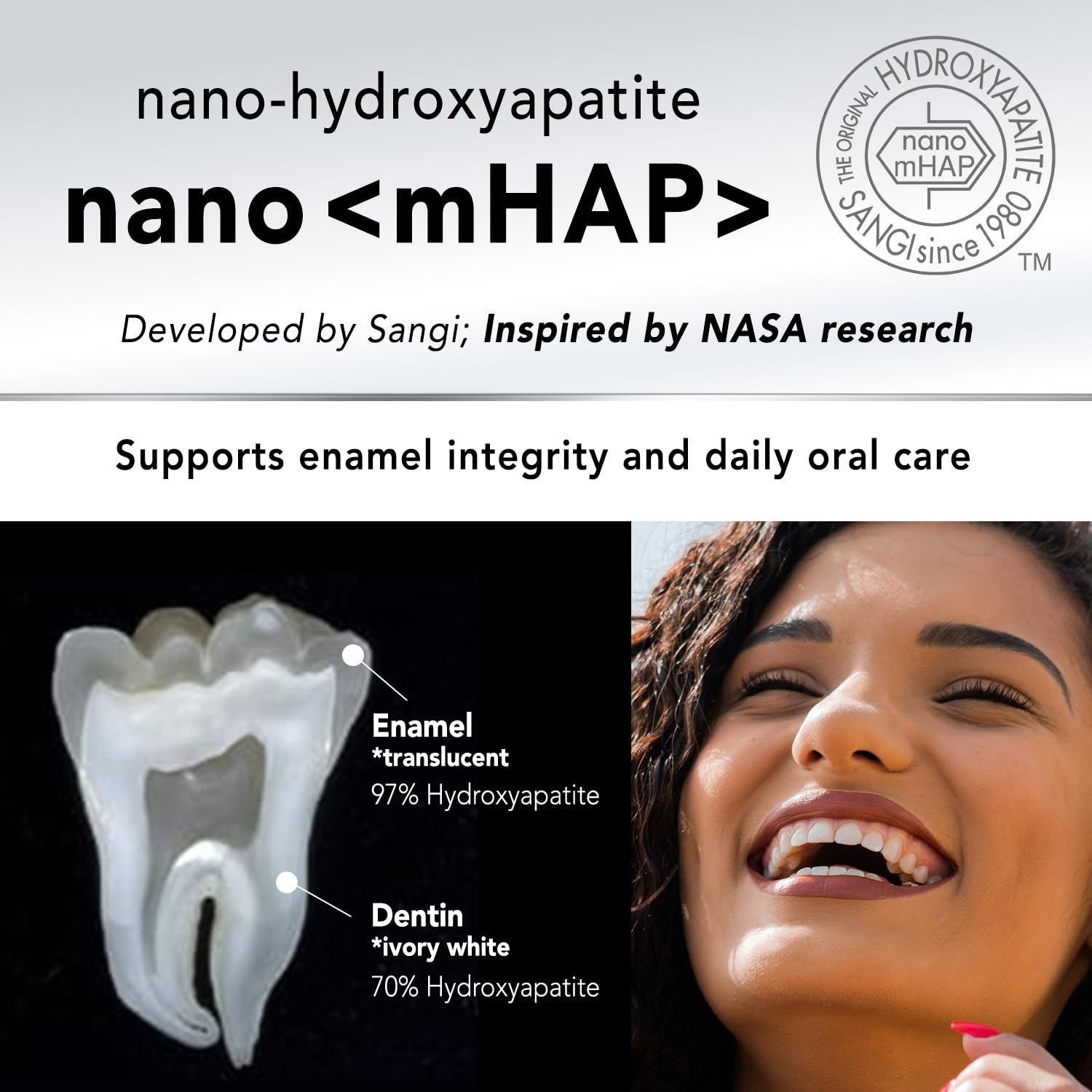 APAGARD M-Plus toothpaste tube back showing ingredients, 130 g