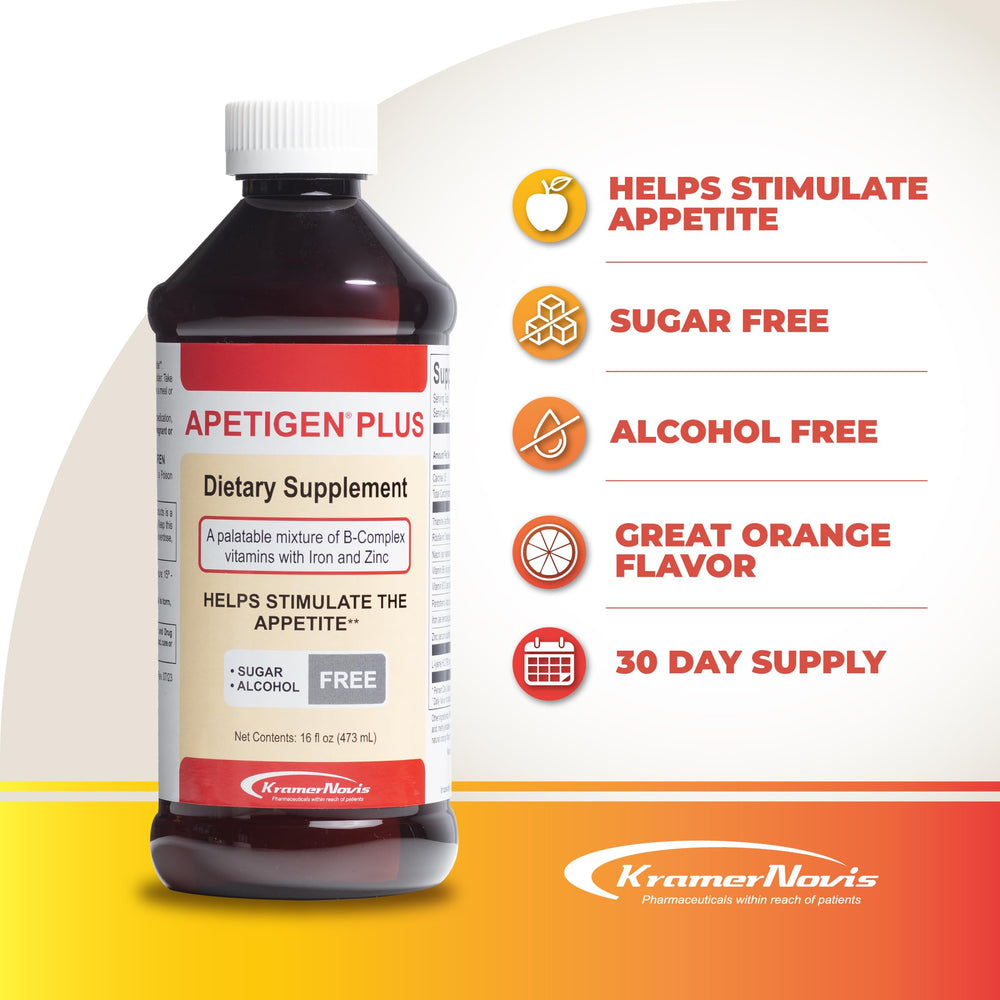 Close-up of bottle cap for Apetigen-Plus orange liquid