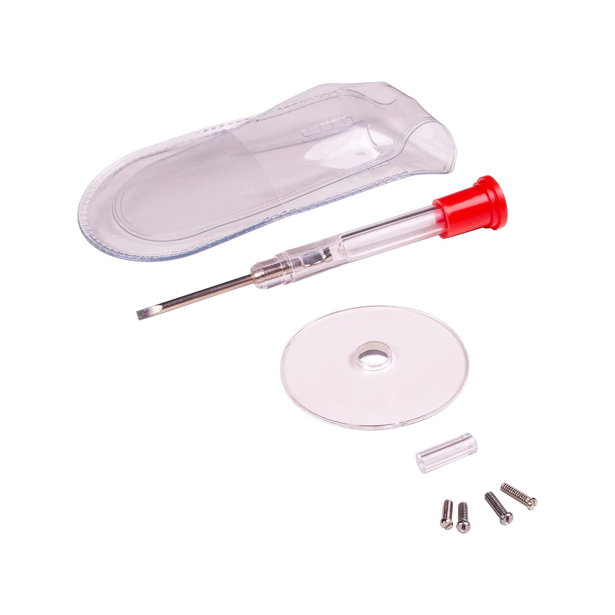 Apex Glasses Repair Kit with small screwdriver and magnifying glass