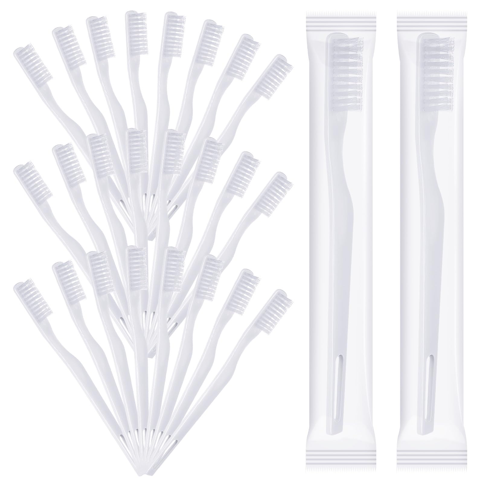 Aphumedc 200-pack disposable toothbrushes, individually wrapped, white
