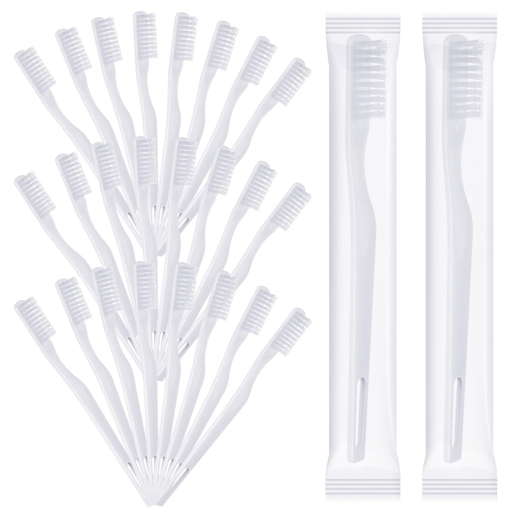 Aphumedc 200-pack disposable toothbrushes, individually wrapped, white