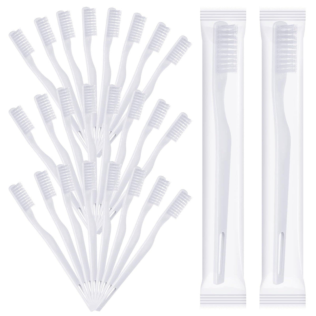Aphumedc 200-pack disposable toothbrushes, individually wrapped, white