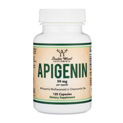 Bottle of Apigenin 50 mg capsules, 120-count