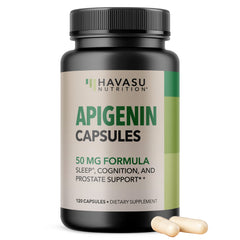 Apigenin Capsules bottle label 50mg 120-count