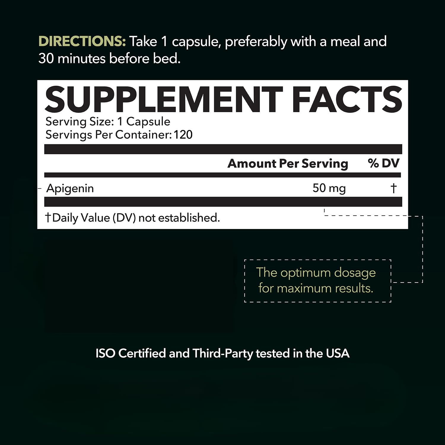 Close-up of liposomal apigenin capsule