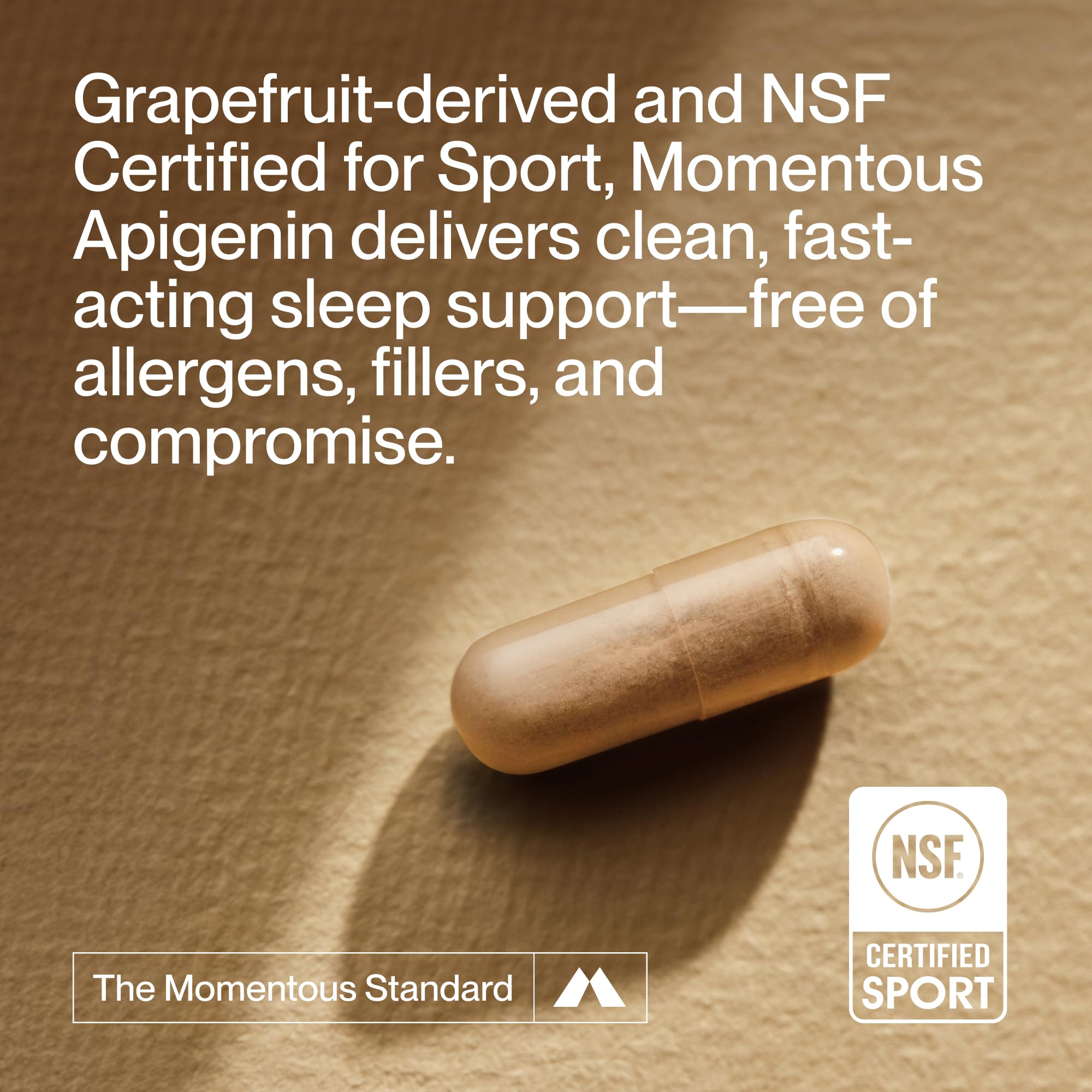 Label showing 50 mg apigenin per capsule