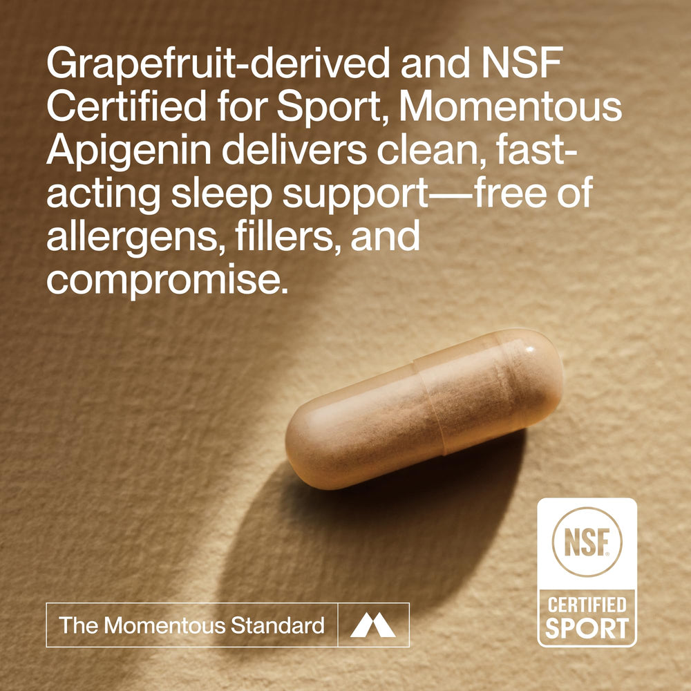 Label showing 50 mg apigenin per capsule