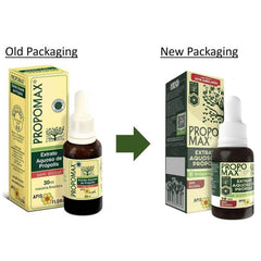 Front label of PROPOMAX propolis by Apis Flora