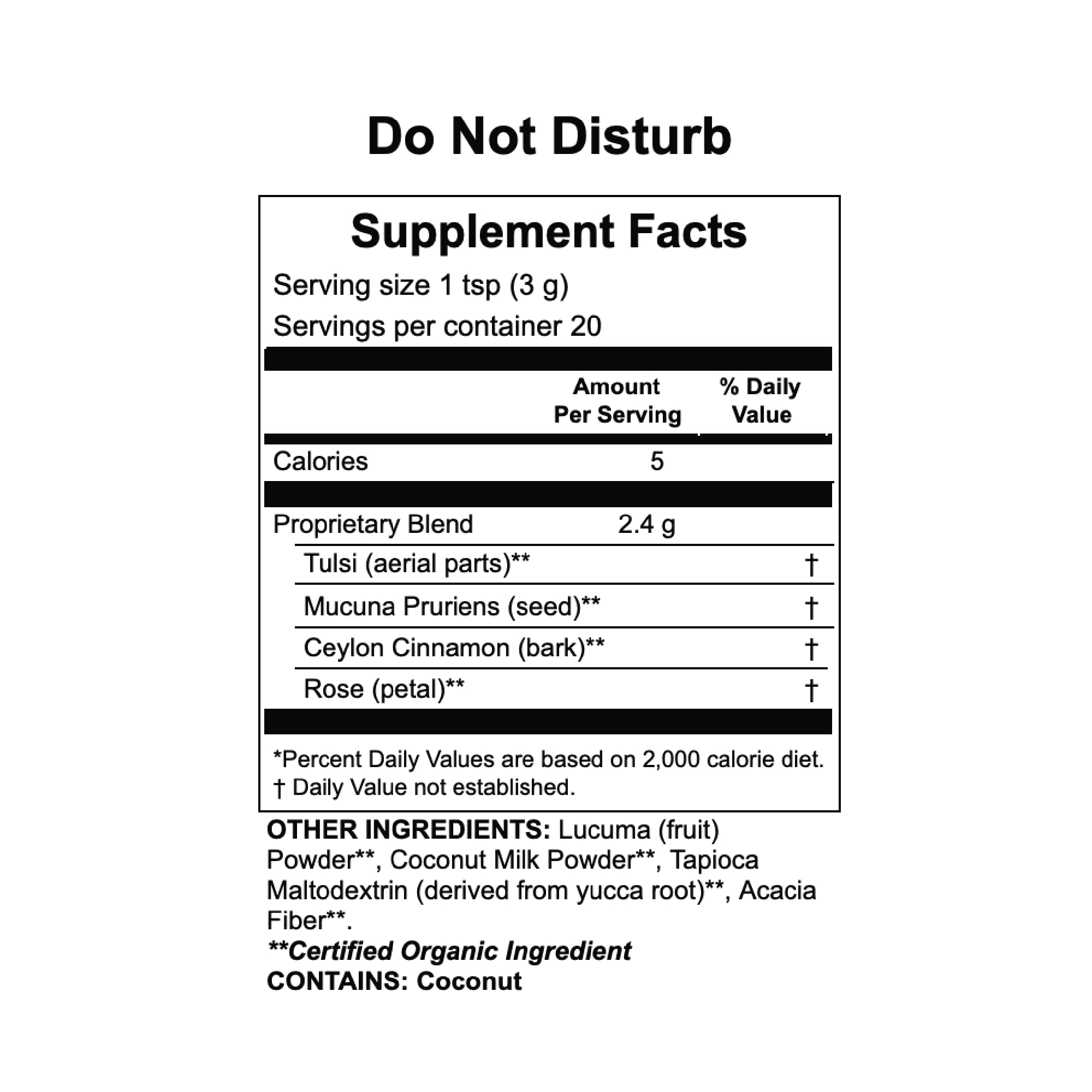 Do Not Disturb Sleep Support 20-day supply jar with 20 servings