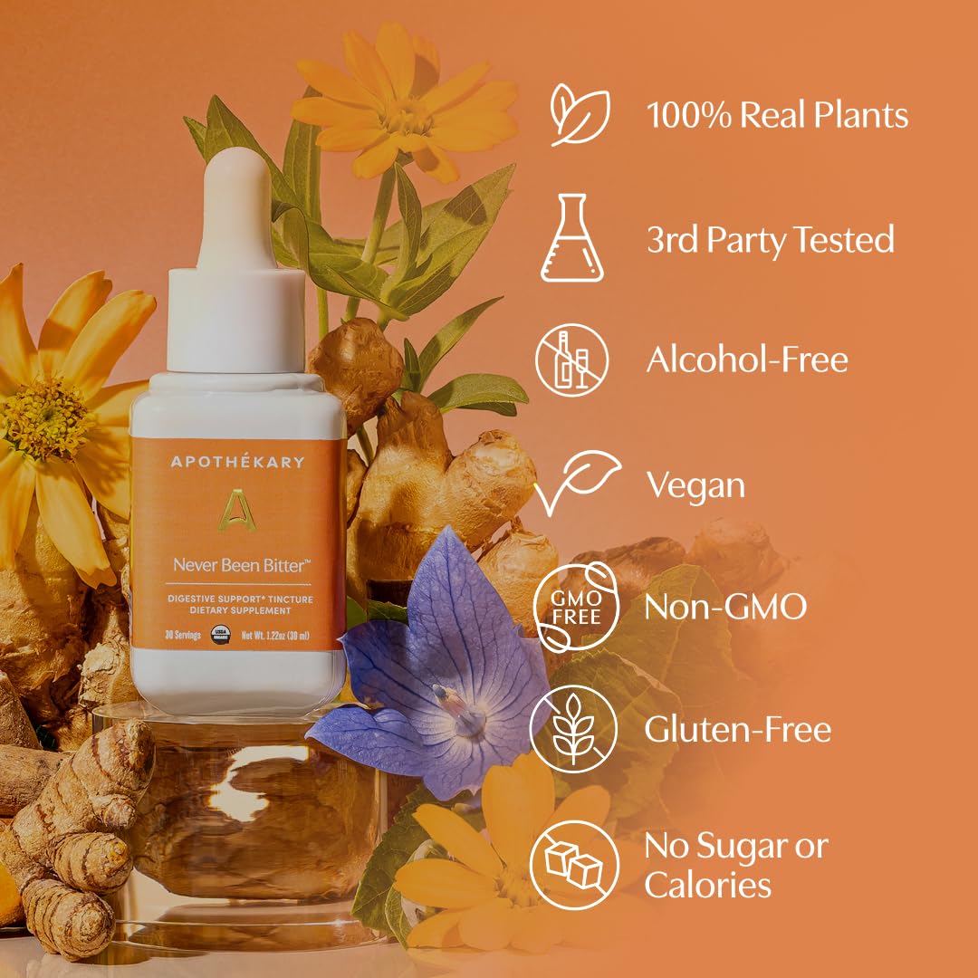 Apothékary Never Been Bitter dandelion root image highlighting traditional digestive herbs