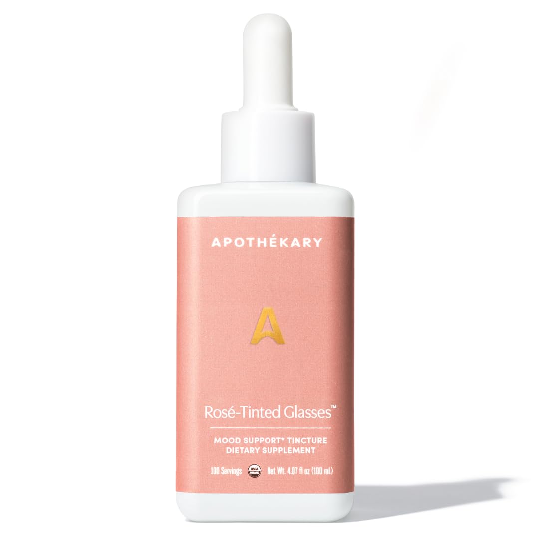 Front view of Apothékary Rosé-Tinted Glasses bottle