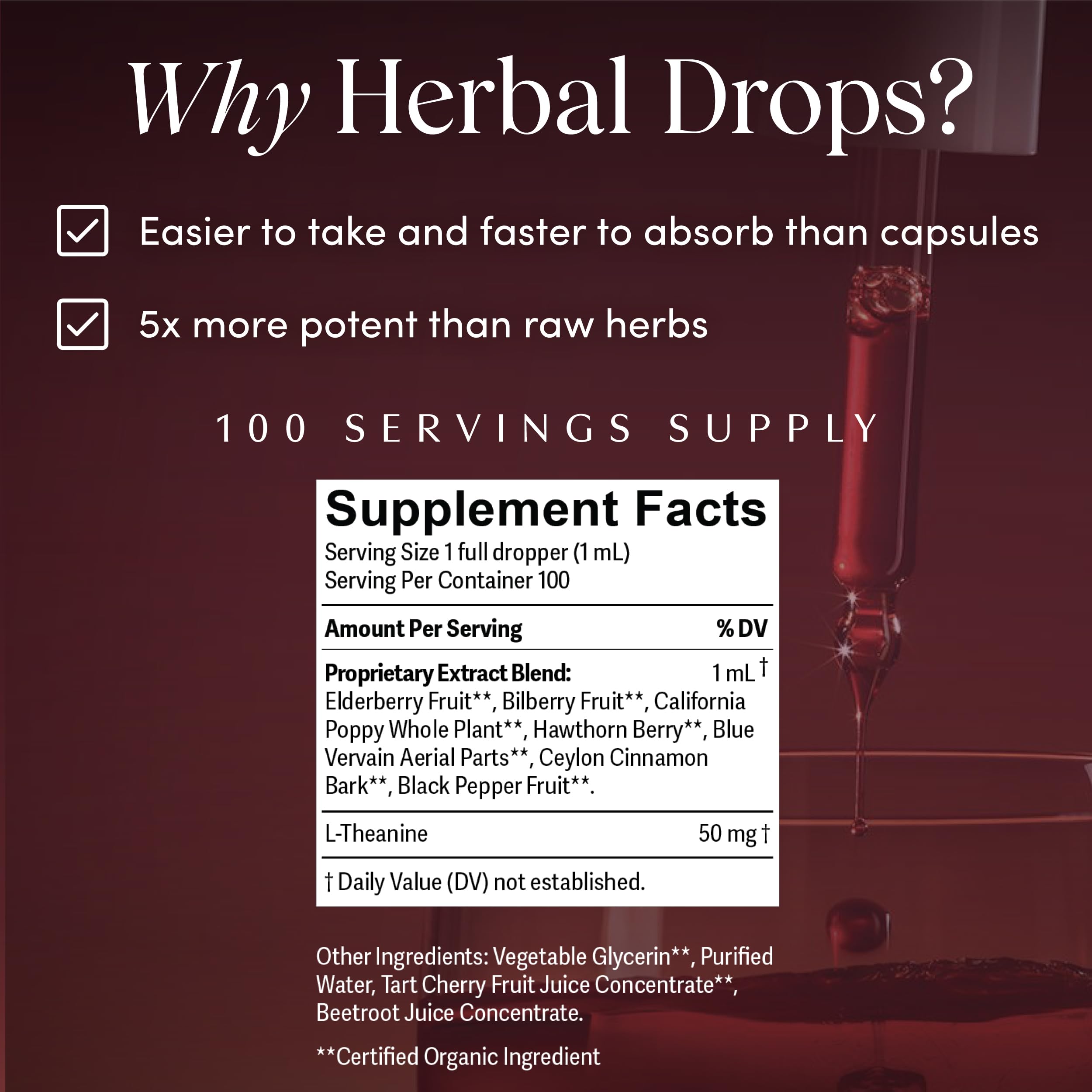 Berry-flavored, alcohol-free Wine Down bottle label