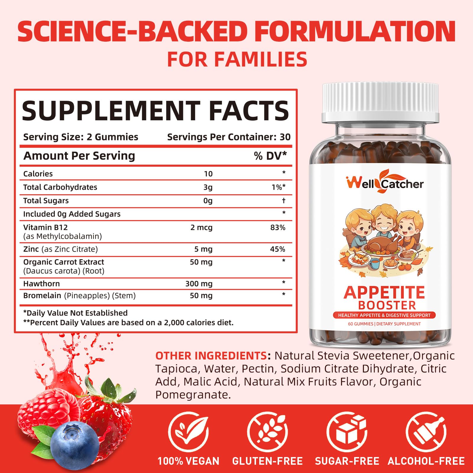 Close-up of mixed fruit-flavored gummies