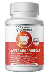 Bottle of 100% Organic Apple Cider Vinegar capsules 750mg with cayenne pepper