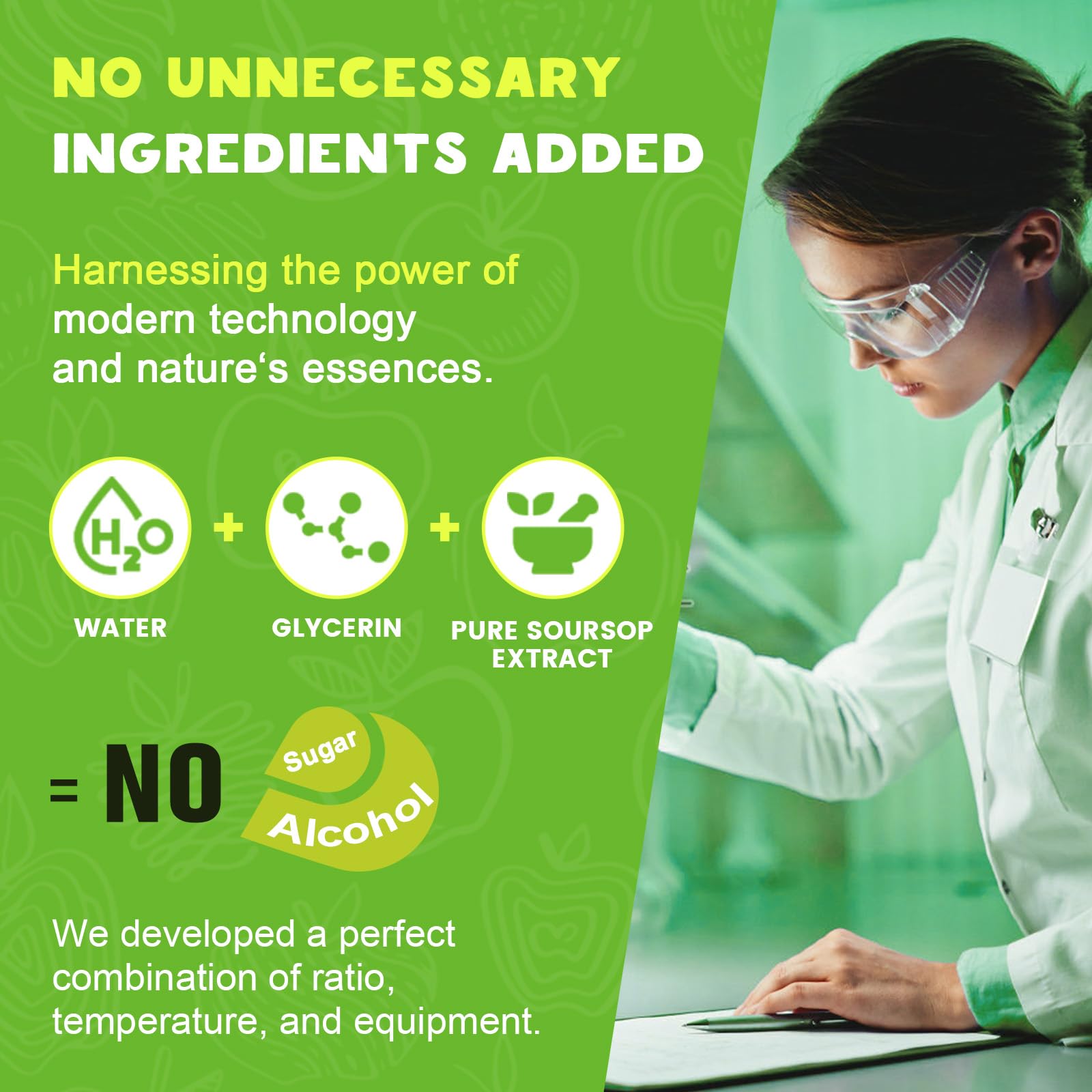 Apple flavor droplets with soursop background