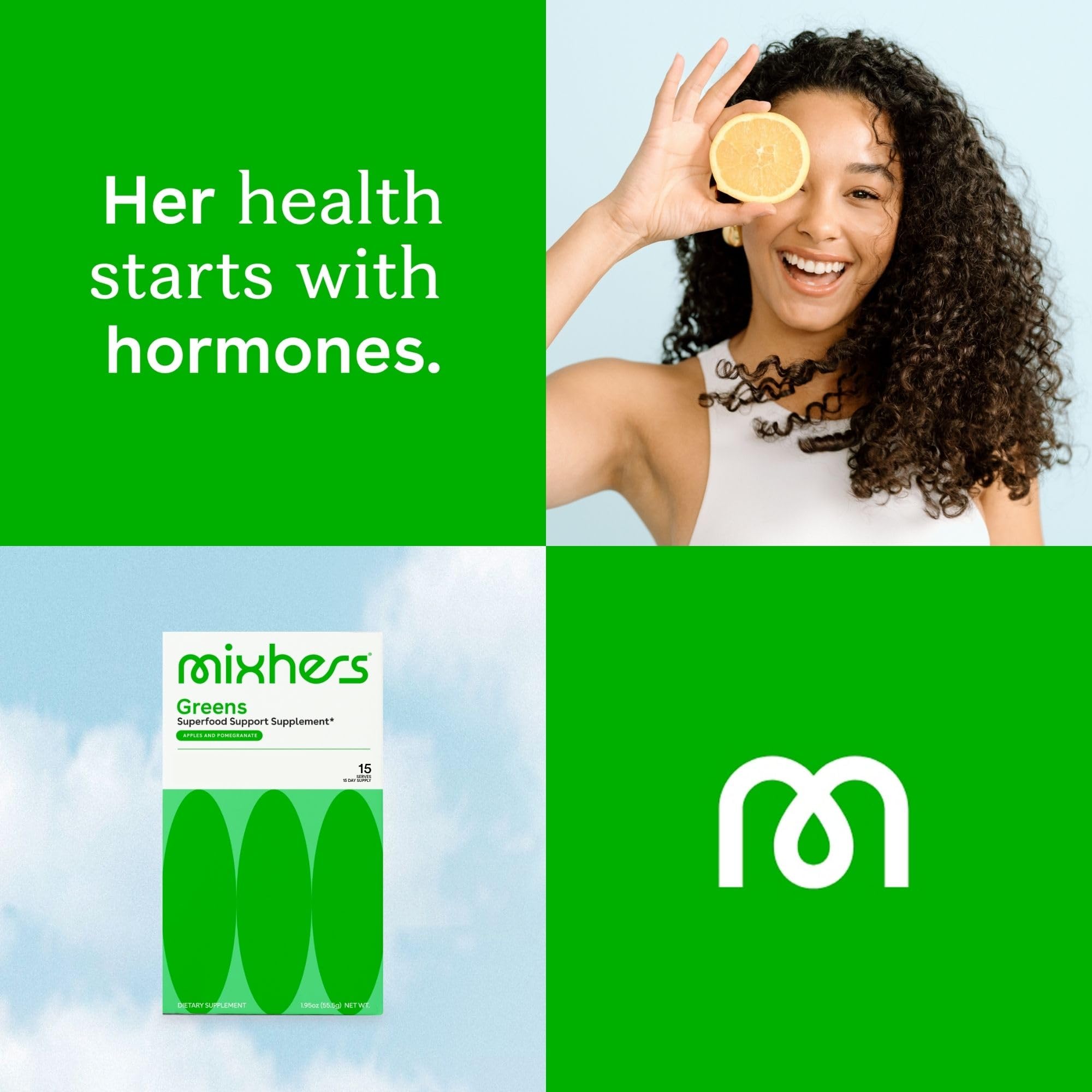 Apples and pomegranate flavor of greens powder