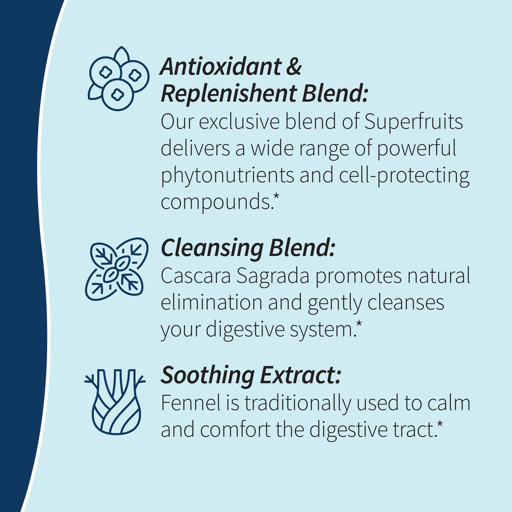 Antioxidant blend from superfruits used in the cleanse (pomegranate, prune, cranberry, blueberry, noni)