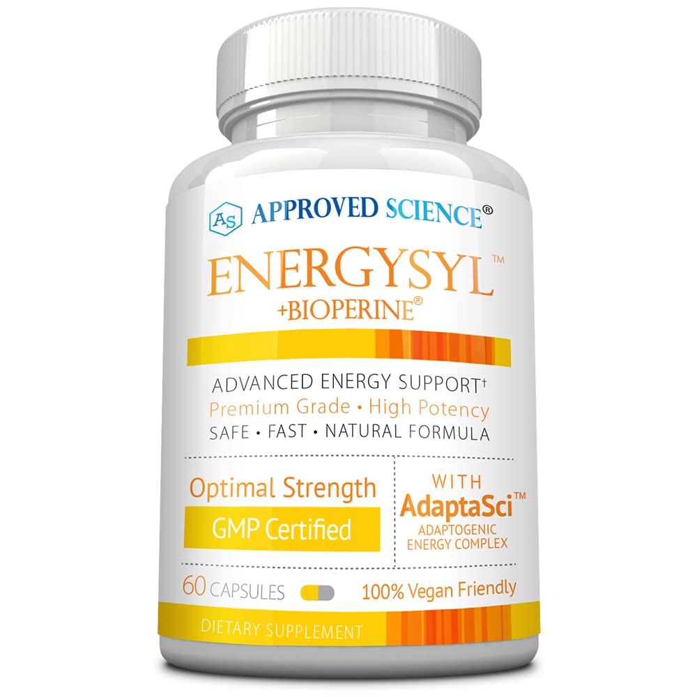 Bottle of Approved Science Energysyl caffeine-free capsules with 60 capsules