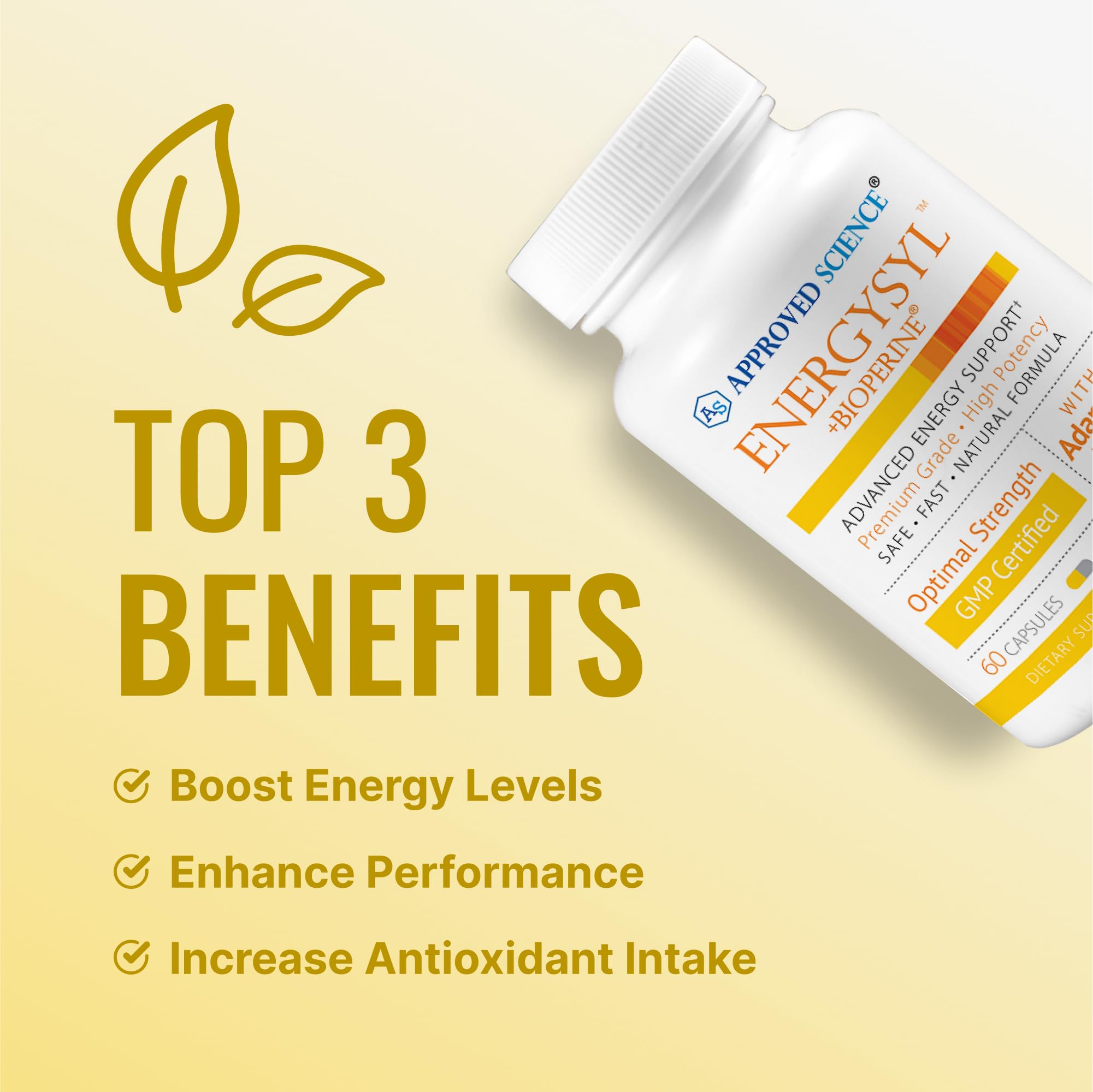 AdaptaSci adaptogens blend displayed on Energysyl bottle
