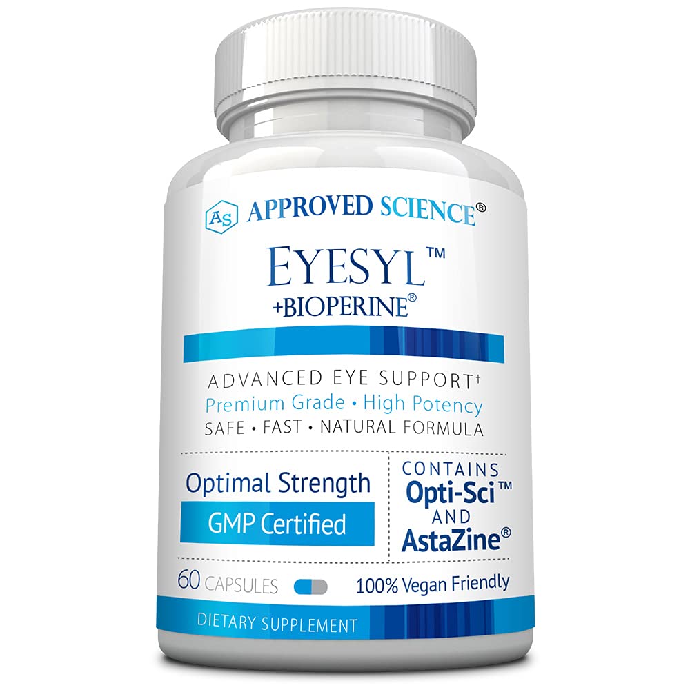 EyeSyl Eye support supplement bottle – 60 capsules – Made in USA