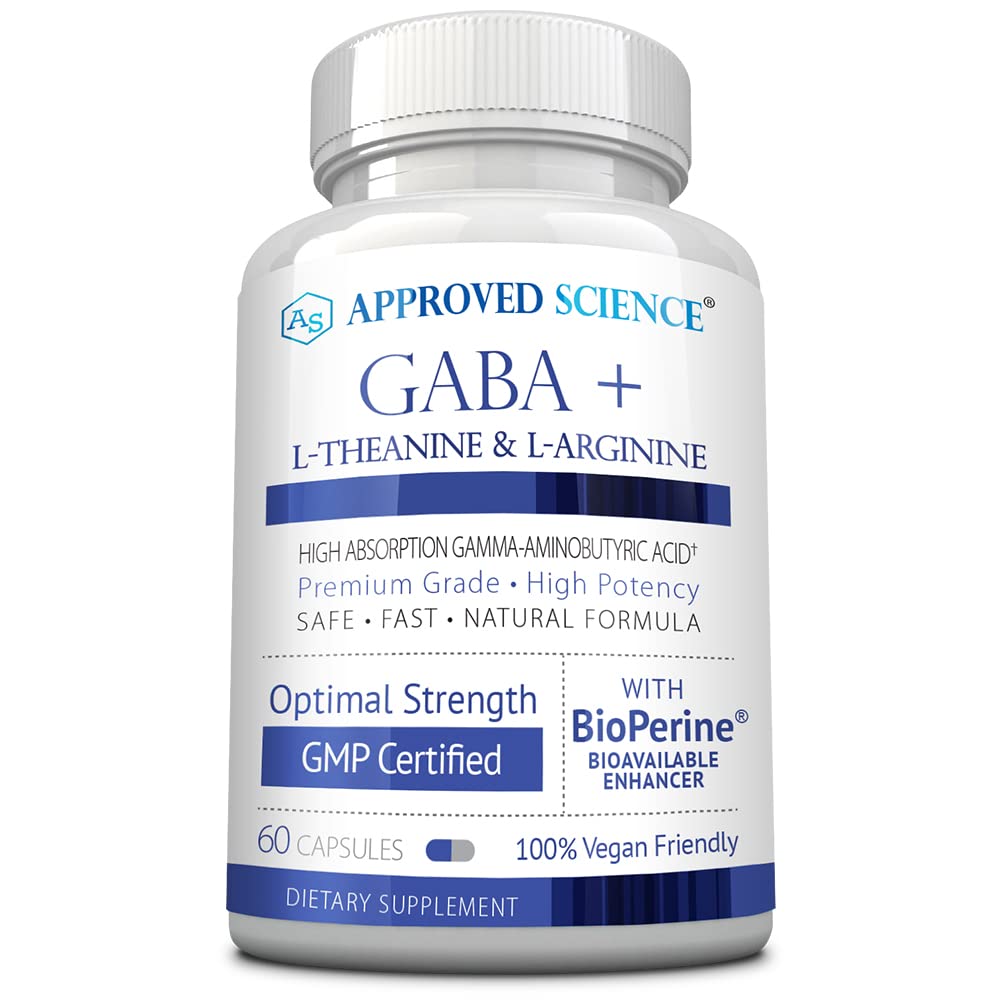 Approved Science GABA+ bottle label on white background