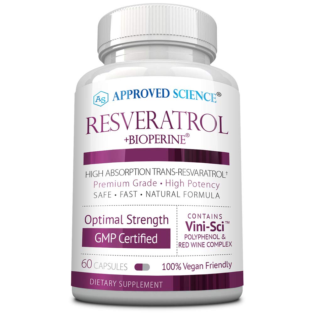 Approved Science Resveratrol bottle showing 1000mg Trans-Resveratrol