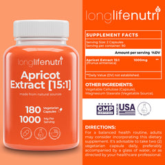 Apricot Extract bottle with label highlighting Prunus Armeniaca